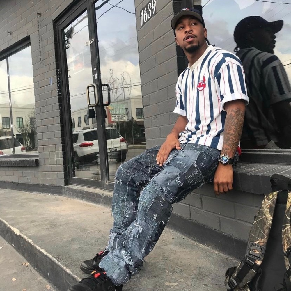 Oil Spill Brick Denim Jeans